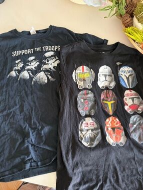 Kids Black Star Wars Graphic Tees - Stormtrooper Helmet Design